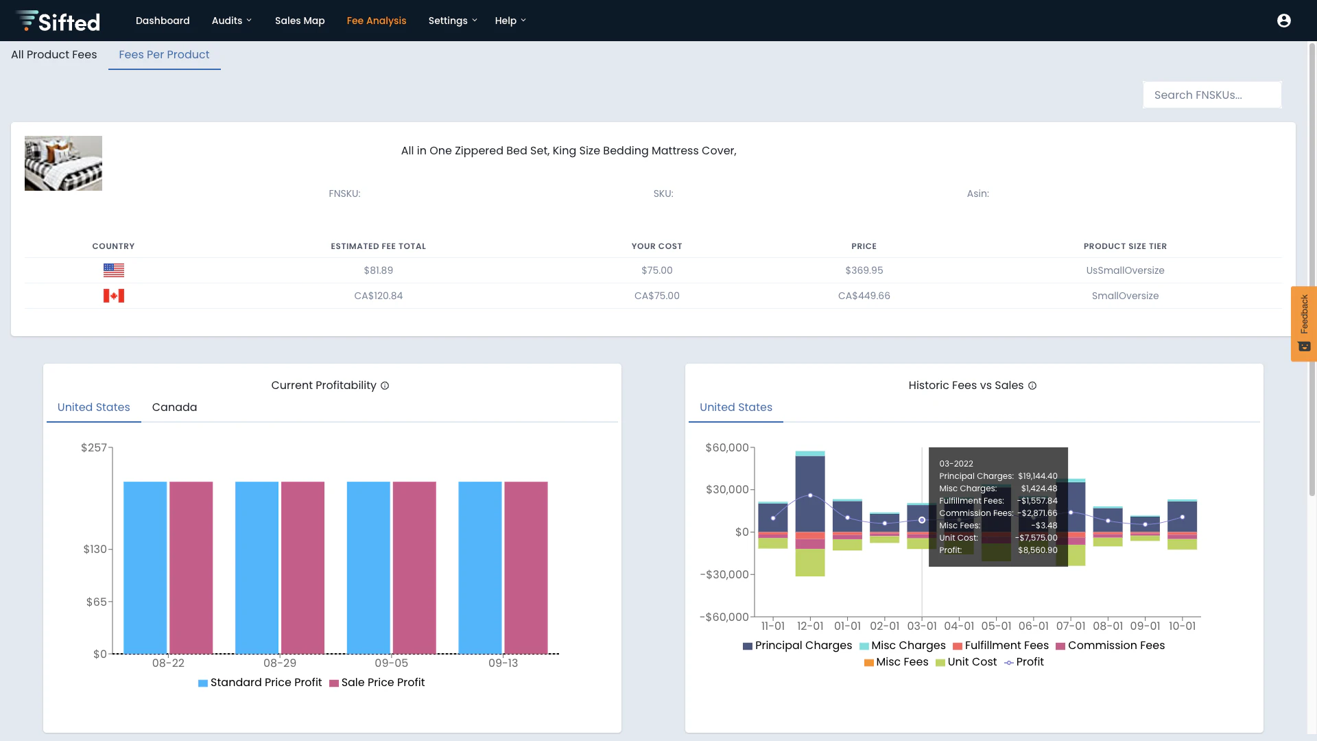 screenshot of Sifted Marketplace Intelligence